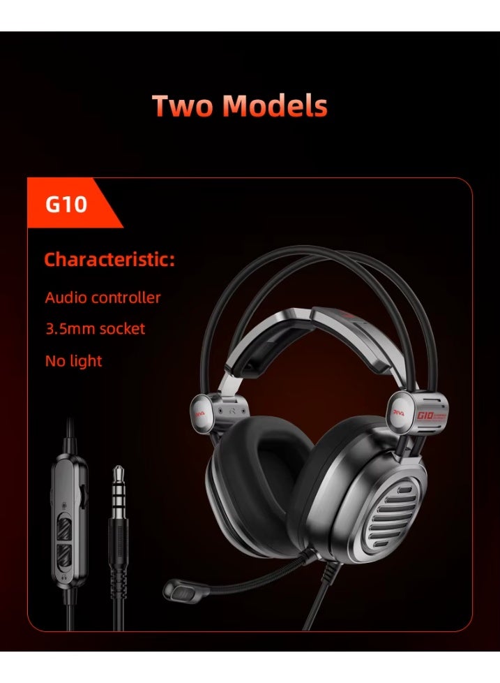 PIVA G11 Wired Headphones with 3.5mm AUX Jack Powerful 53mm audio driver delivers clear and powerful sound with fine details for an immersive audio experience while gaming Virtual channel with microphone and noise-canceling gaming headset Compatible with most devices such as PC, PlayStation, Xbox, and smartphones - Image 4