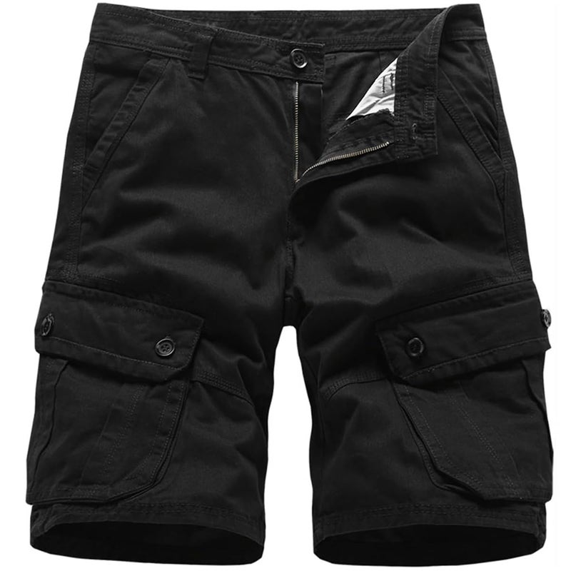 Basoteeuo Mens Cargo Shorts Casual Lightweight with Multi Pockets Summer Outdoor Shorts Black Size 34 - Image 1