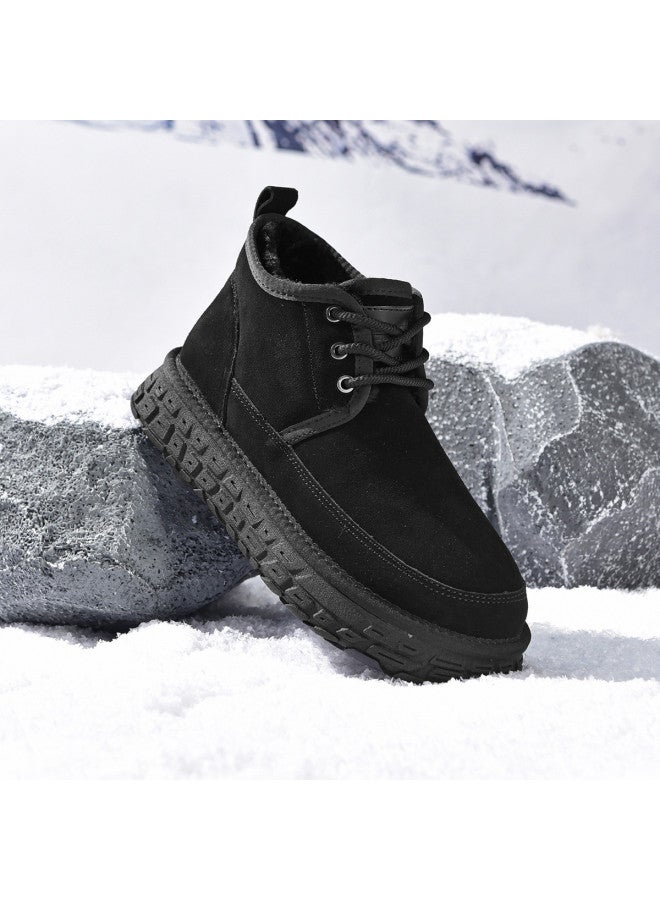 HLA Men's Cotton Shoes Retro Thick-soled Winter Boots With Fleece Lining, Non-slip Men's Casual Shoes For Winter, Extra Warm And Thick - Image 3