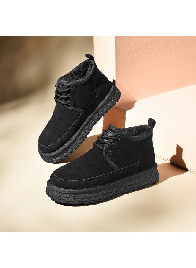 HLA Men's Cotton Shoes Retro Thick-soled Winter Boots With Fleece Lining, Non-slip Men's Casual Shoes For Winter, Extra Warm And Thick - Image 2