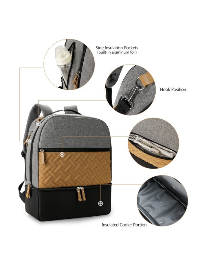 Maternal and child travel diaper bag, outdoor dining, baby food supplement, fresh-keeping and insulation backpack, milk storage, mother bag - Image 2