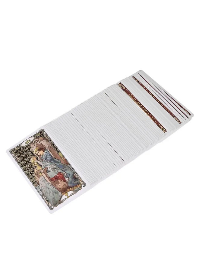 NIBEMINENT Gold Art Nouveau style Tarot cards - 78 decks bound volume - English PDF user guide - Party use - Game play - Destiny divination cards - Fixed board game - Image 2