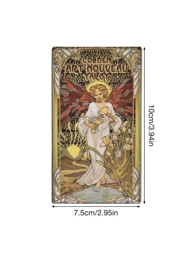 NIBEMINENT Gold Art Nouveau style Tarot cards - 78 decks bound volume - English PDF user guide - Party use - Game play - Destiny divination cards - Fixed board game - Image 4