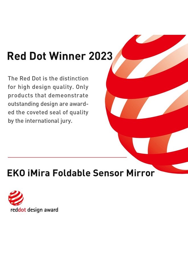 EKO Imira 10.6 Foldable Travel Makeup Mirror With Light Portable Mirror With Full Led Touch Screen 3 Brightness Dimmable Lighting Rechargable Compact Vanity Mirror Travel Essential (Sakura)  - Image 2