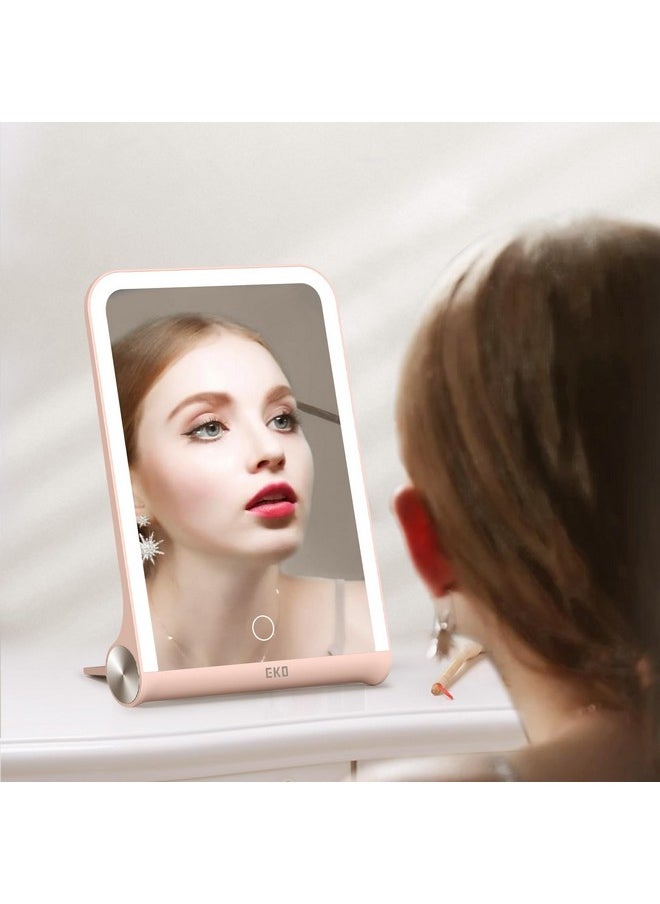 EKO Imira 10.6 Foldable Travel Makeup Mirror With Light Portable Mirror With Full Led Touch Screen 3 Brightness Dimmable Lighting Rechargable Compact Vanity Mirror Travel Essential (Sakura)  - Image 3