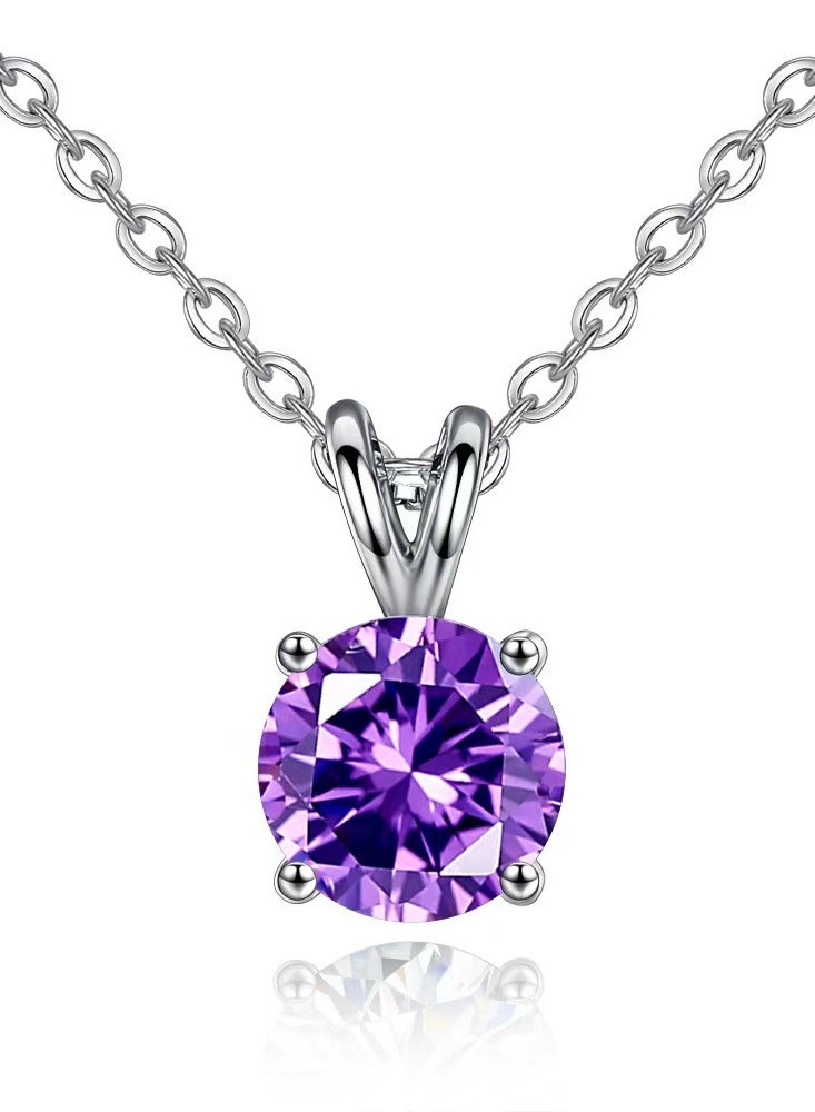Akali 1-Carat Purple Cubic Zirconia Necklace - Image 1