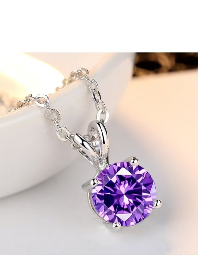 Akali 1-Carat Purple Cubic Zirconia Necklace - Image 2