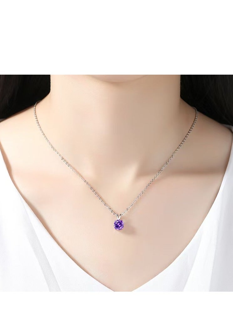 Akali 1-Carat Purple Cubic Zirconia Necklace - Image 3
