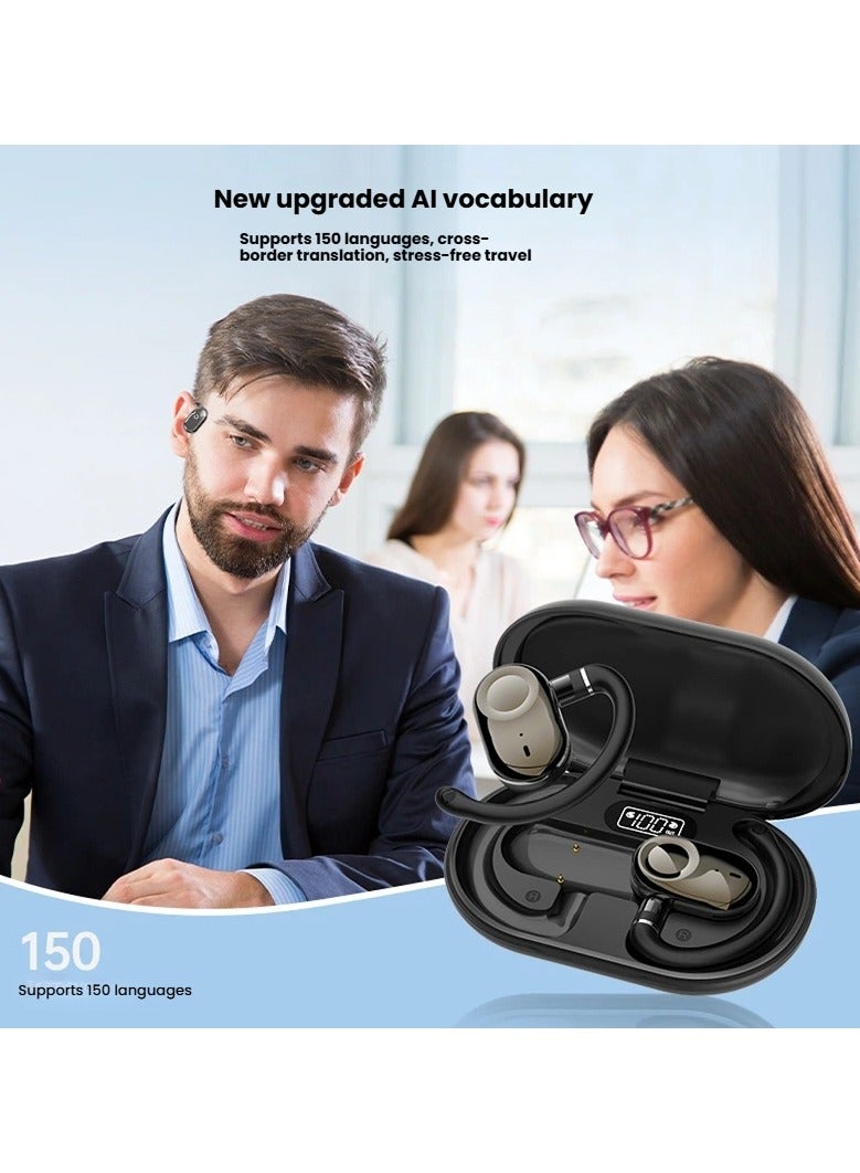 general Smart translation Bluetooth headset wireless stereo dual-axis rotating ear hook dual ear headphones - Image 2