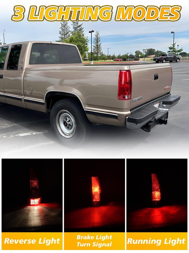 NOVCAPAR Tail Light Assembly for 1988-1998 Chevy GMC Silverado Sierra C/K 1500 2500 3500, Suburban, Tahoe, Blazer, Yukon, Cadillac Escalade – Includes Driver & Passenger Side, Circuit Boards & Bulbs - Image 3