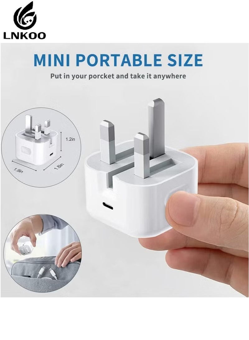 لنكوو شاحن ايفون سريع 25 وات | شاحن حائط USB C سريع متوافق مع iPhone 15/14/14 Pro/14 Pro Max/13/12/SE2020/11/XR/XS Max/X/iPad - Image 2