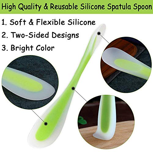 HANSAMU Silicone Spatula Scraper Spoon Double-Headed Dual-Purpose for Cooking Baking Spreading Mixing Supplies, Ideal Gifts of Home Utensi Kitchen Good Grip Gadget Cake Accessory for Dad or Mom(Green) - Image 2