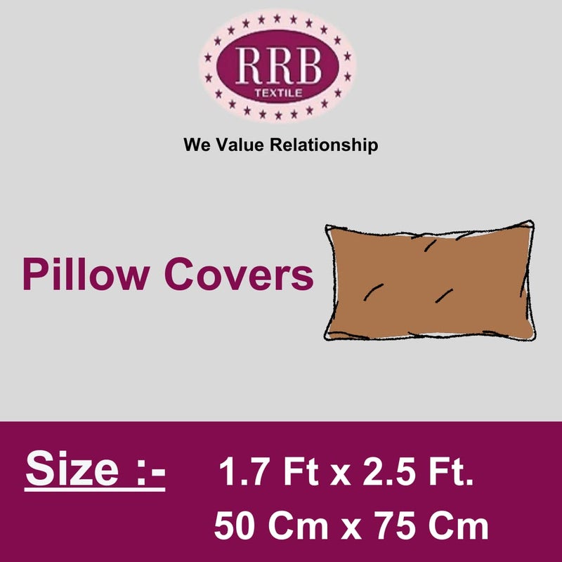 RRB TEXTILE Floral Design Zig Zag Stitching King Size Set of 4 Glace Cotton Pillow Covers/Pillow Case-20 x 30 Inches, 50 cm x 75 cm - Image 5