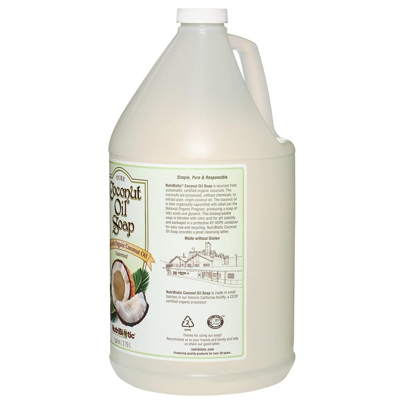 NutriBiotic â€“ Pure Coconut Oil Soap, Unscented, 1 Gallon | Certified Organic, Unrefined, Biodegradable, Vegan & Made without GMOs, Gluten, Parabens Or Sulfates | Rich, Cleansing Lather - Image 3