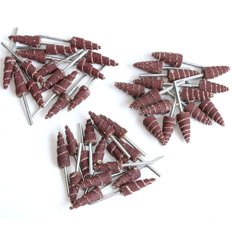 FPPO 3x10 mm Cone Shape Abrasive Flap Wheel,Sandpaper Grinding Head for Rotary Tool, 3mm Shank 45Pcs,Used for Groove, Gap, Corner polishing - Image 1