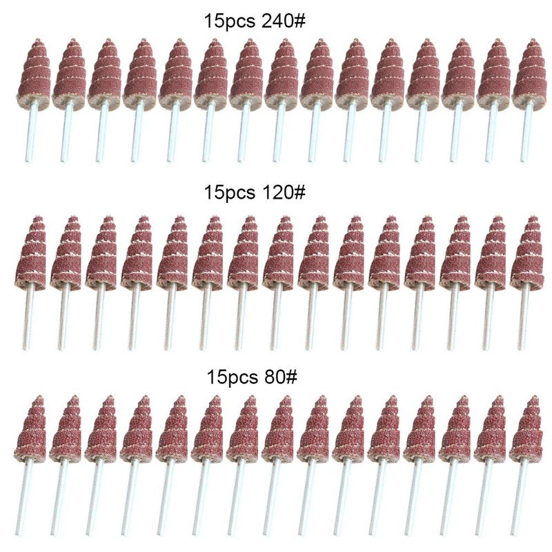 FPPO 3x10 mm Cone Shape Abrasive Flap Wheel,Sandpaper Grinding Head for Rotary Tool, 3mm Shank 45Pcs,Used for Groove, Gap, Corner polishing - Image 5