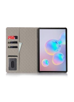 Generic Galaxy Tab S6 T860 T865 Plaid Texture Horizontal Flip Leather Case with Holder and Card Slots and Wallet Coffee  - Image 4