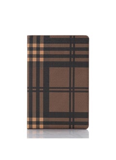 Generic Galaxy Tab S6 T860 T865 Plaid Texture Horizontal Flip Leather Case with Holder and Card Slots and Wallet Coffee  - Image 2