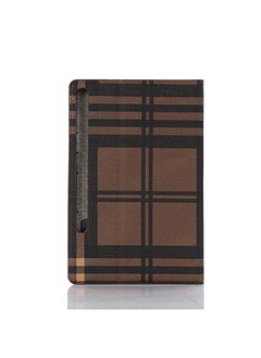 Generic Galaxy Tab S6 T860 T865 Plaid Texture Horizontal Flip Leather Case with Holder and Card Slots and Wallet Coffee  - Image 3