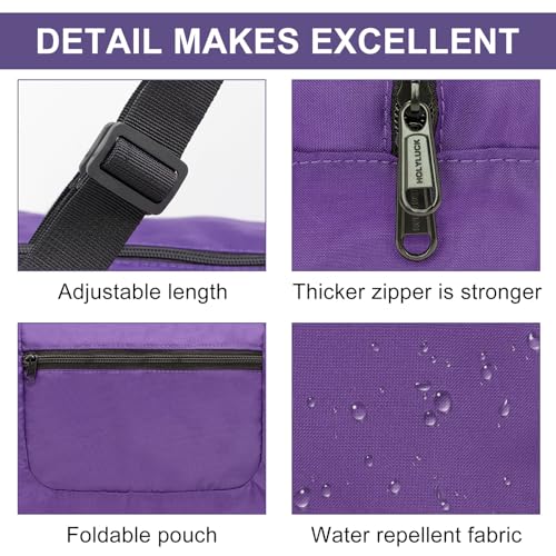 HOLYLUCK Foldable Travel Duffel Bag For Women & Men Luggage Great for Gym (Purple) - Image 4
