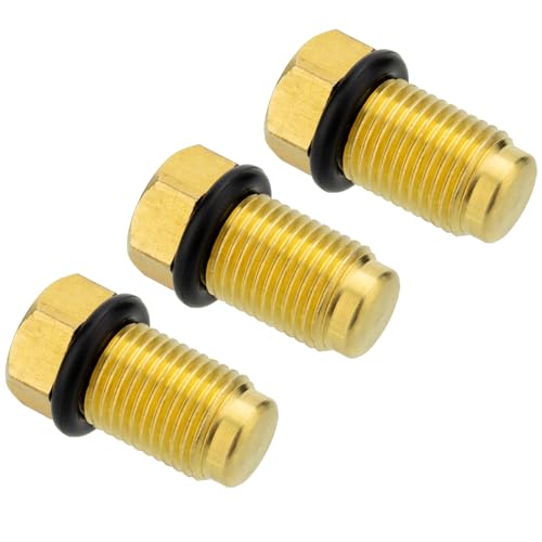 JZYUSHUA 3Pcs Brake Line Plugs Compatible with Dune Buggy 10mm 10 Bubble 18 NPT Male Thread Brass Plug for Sealing Any M1010 Brake Line Connection - Image 1