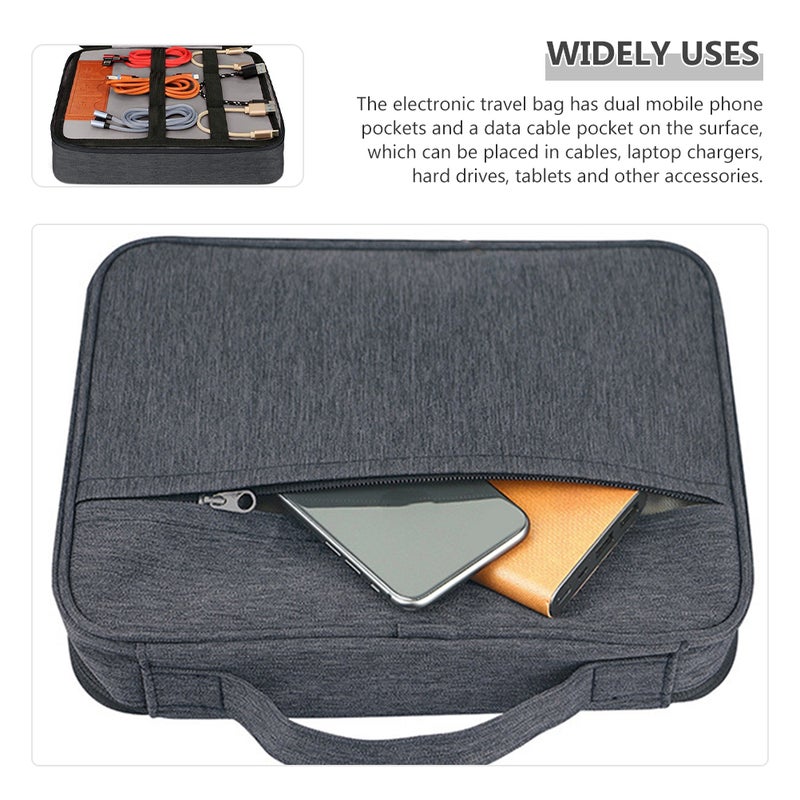 Travel Electronics Organizer with Dual Layers for Secure Storage and Portability - Image 5