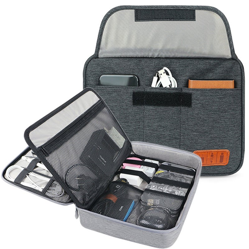 Travel Electronics Organizer with Dual Layers for Secure Storage and Portability - Image 4