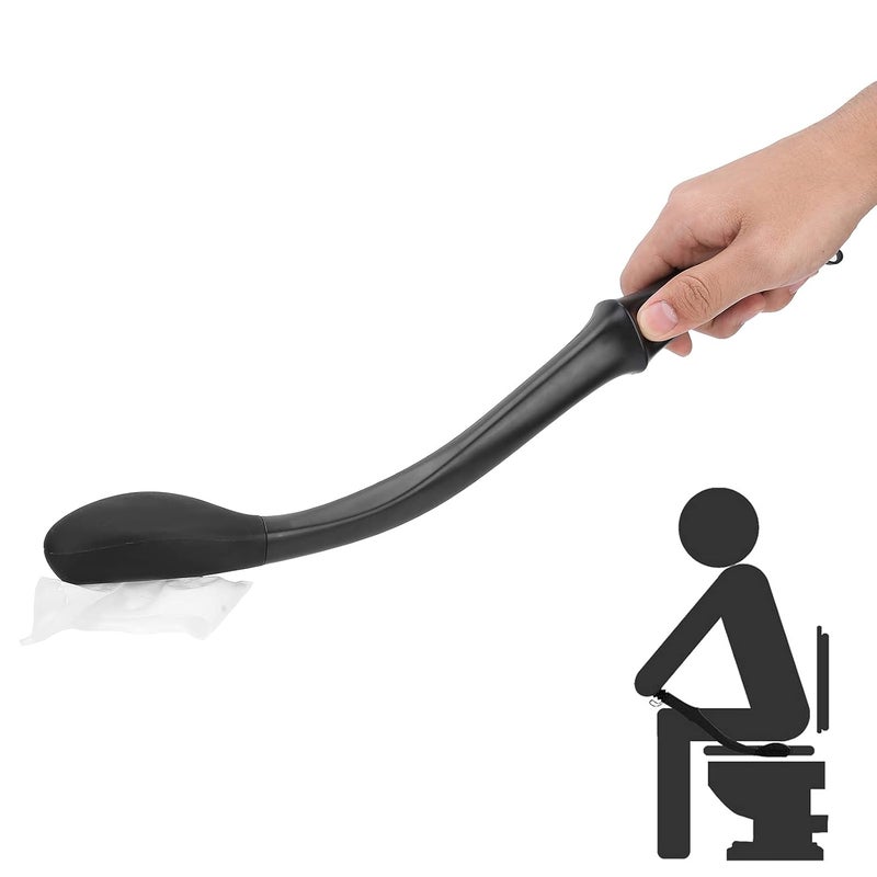 klarako Self Wiping Assist, Toilet Paper Wiping Aids Long AttainComfort Self Assist Wiper for Limited Mobility Elderly(black) - Image 3