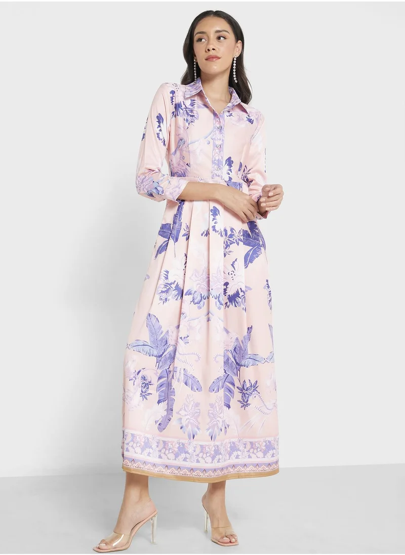 Khizana Abstract Print Dress