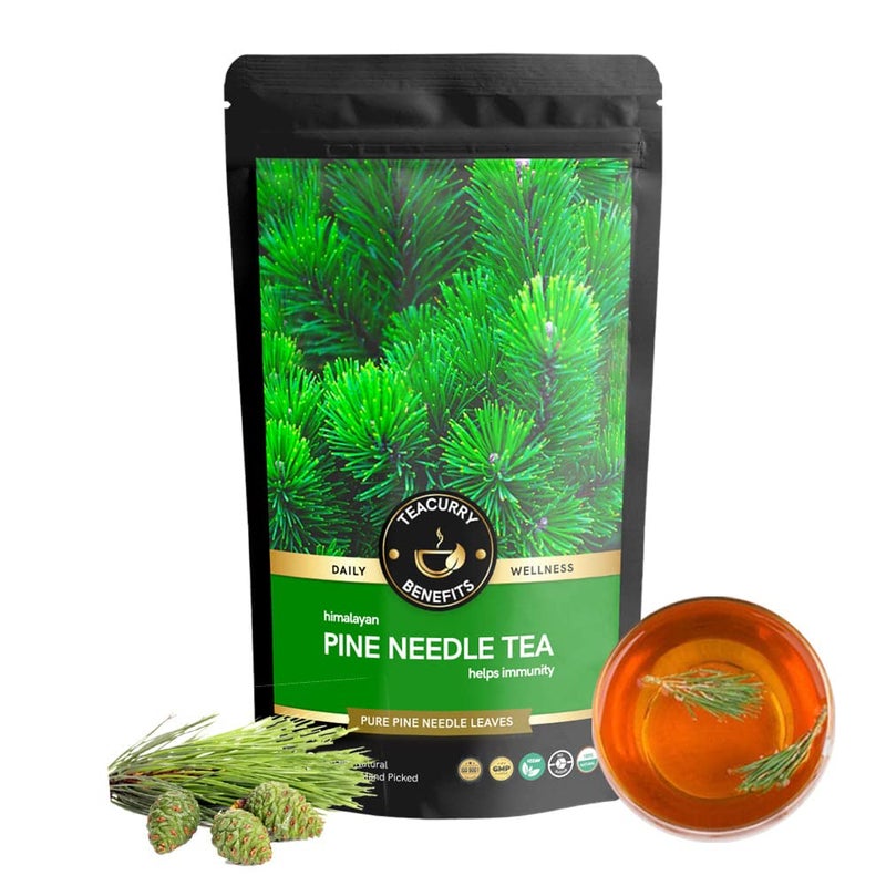 TEACURRY Himalayan Pine Needle Tea - (100 Grams, 200Cups) Helps with Hair, Skin, Eyes, Varicose & Obesity - Pine Needle From Portugal - Image 1