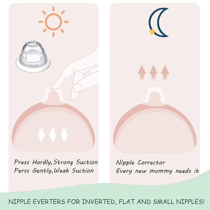 JIELUO 12 Pieces Nipple Cover for Nursing Newborn Silicone Inverted Nipple Correctorwith Clear Carrying Case Silicone Nipple Extender for Breastfeeding Flat or Inverted Nipples - Image 4