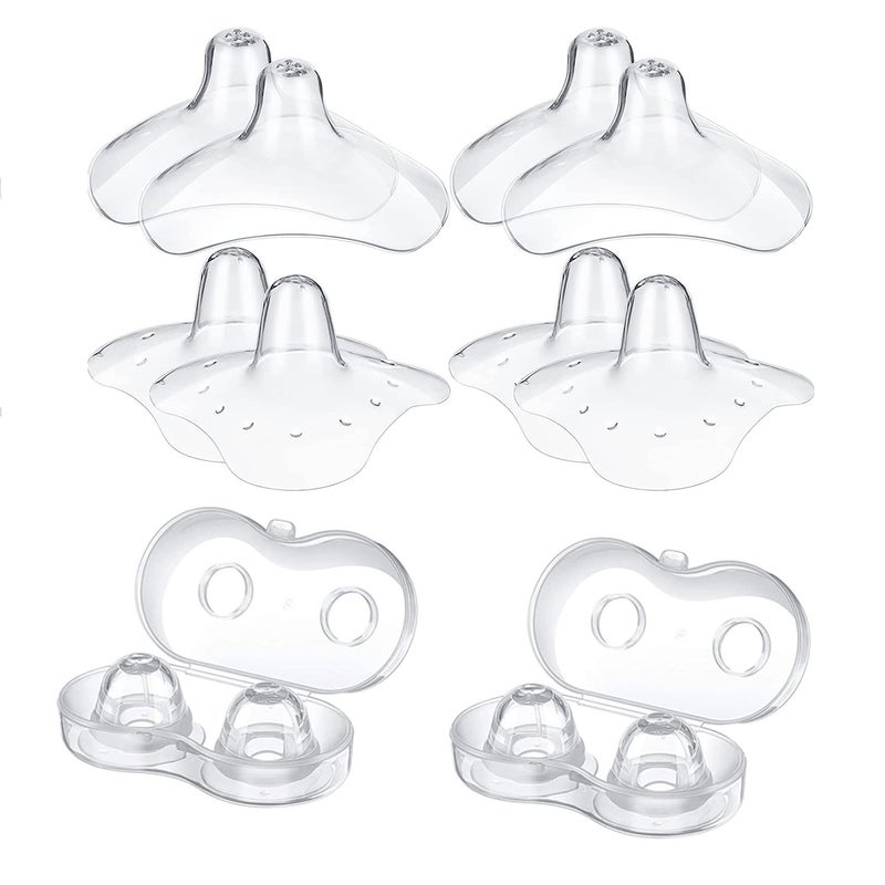 JIELUO 12 Pieces Nipple Cover for Nursing Newborn Silicone Inverted Nipple Correctorwith Clear Carrying Case Silicone Nipple Extender for Breastfeeding Flat or Inverted Nipples - Image 1