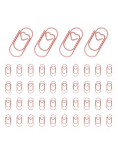 Oasisgalore 150 pcs Rose Gold Paper Clips，Heart-Shaped Paper Clips Bookmark Clips for Office School  - Image 1