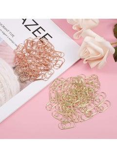Oasisgalore 150 pcs Rose Gold Paper Clips，Heart-Shaped Paper Clips Bookmark Clips for Office School  - Image 3