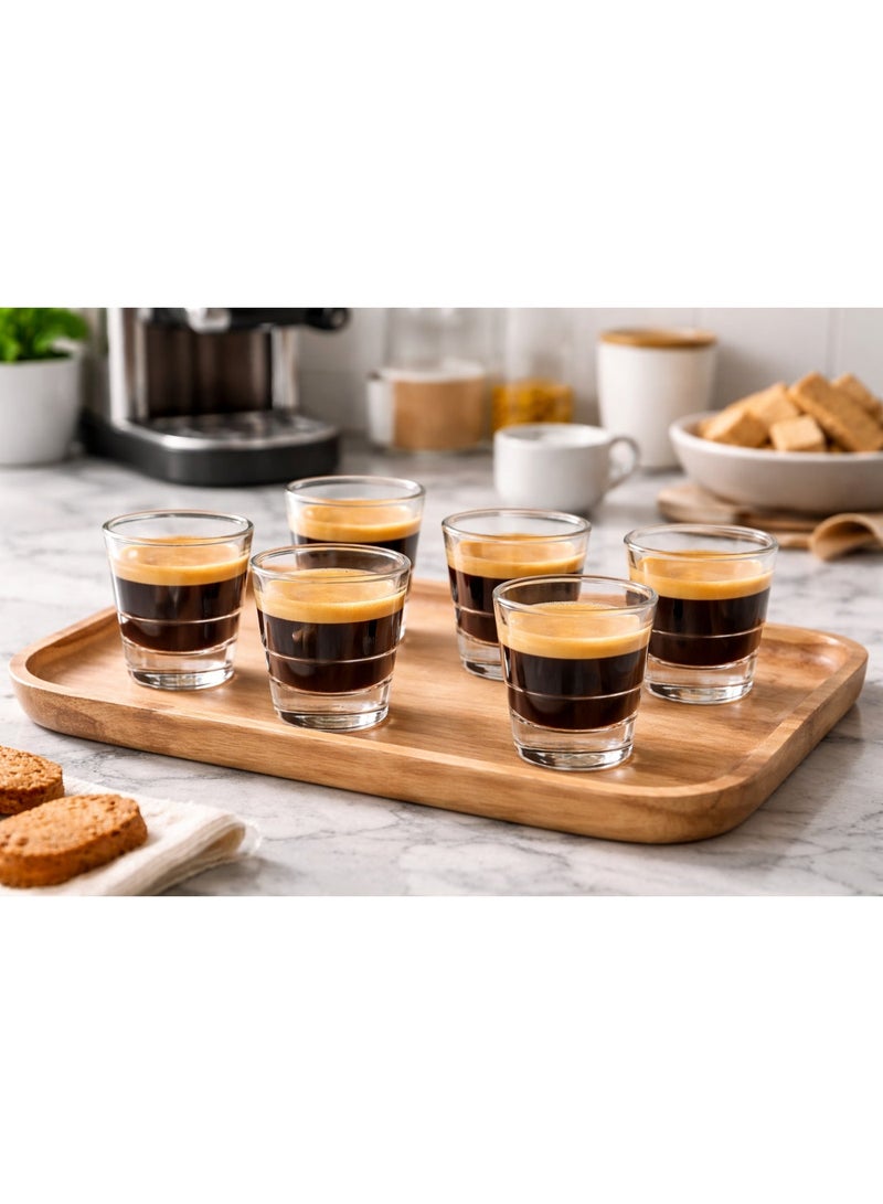 لومينارك كاسات تقديم إسبريسو زجاج ☕✨ 6 قطع | سعة 85 مل | تصميم أنيق وعملي - Image 1