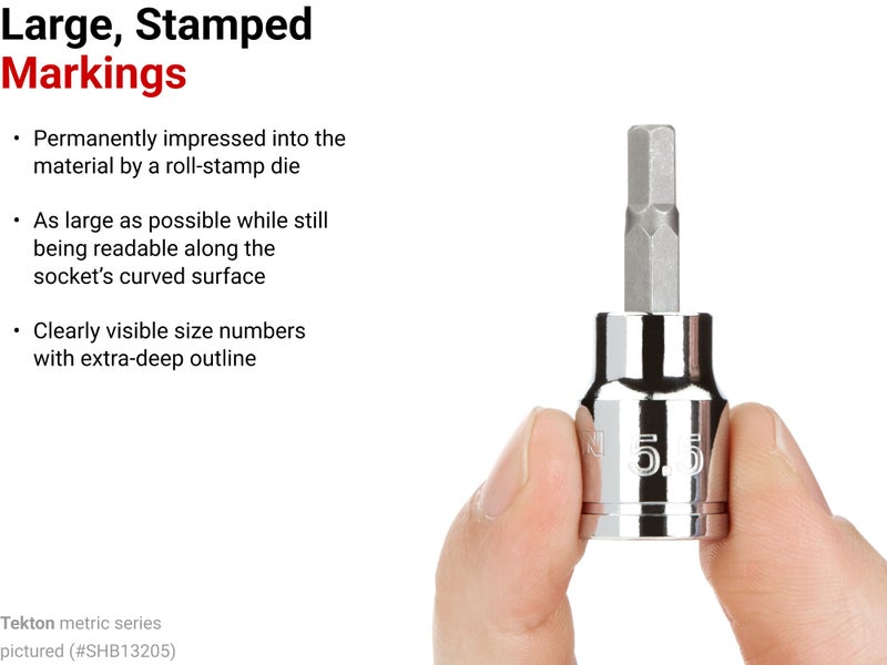 TEKTON 3/8 Inch Drive x 1/4 Inch Hex Bit Socket | SHB12206 - Image 4
