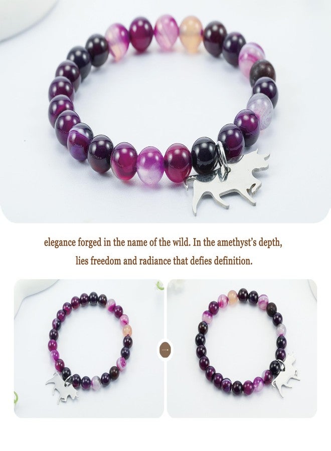 PARTNER Cute Buffalo Gifts for Women Buffals Natural Stone Beaded Healing Bracelet for Wild Animal Lover (Buffalo) - Image 2