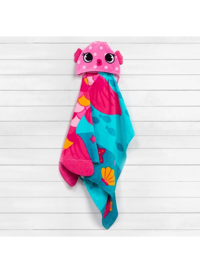 Stephen Joseph Unisex Kids Bath and Beach Soft Cotton Velour Hooded Towel, Size 46”x24” - Image 2