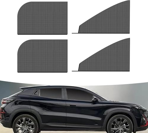 SLIMI 4 PCS Car Window Screens Sunshade and Breathable Sun Screen MeshMultifunctional Double Layer Front and Rear Side Window Privacy Protection Car Window Shades Mesh for Most SUVs Black - Image 1