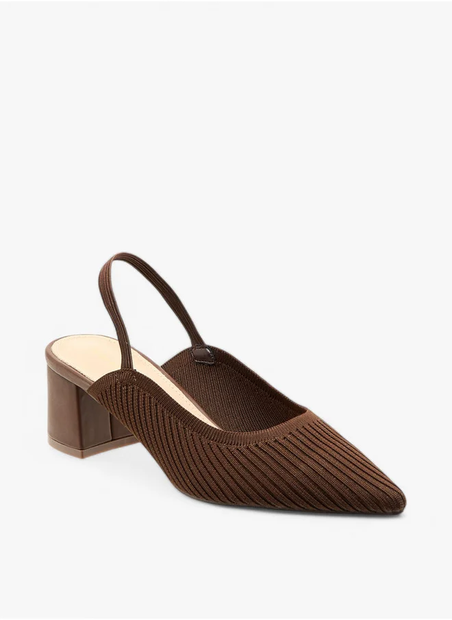 فلورا بيلا من شو إكسبرس Textured Slingback Shoes with Block Heels
