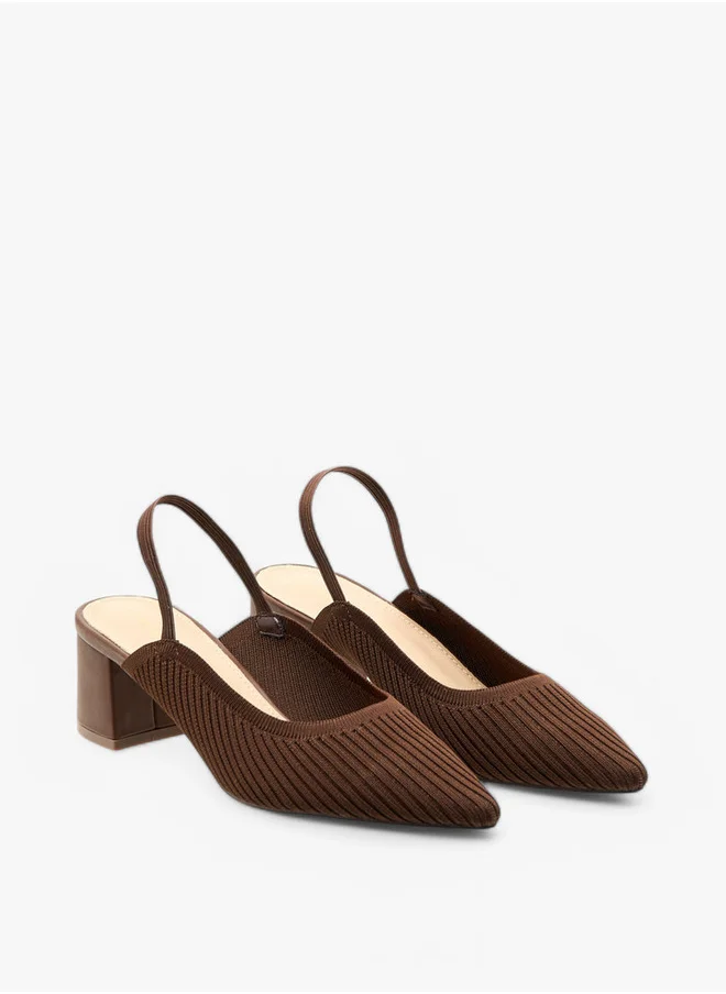 فلورا بيلا من شو إكسبرس Textured Slingback Shoes with Block Heels