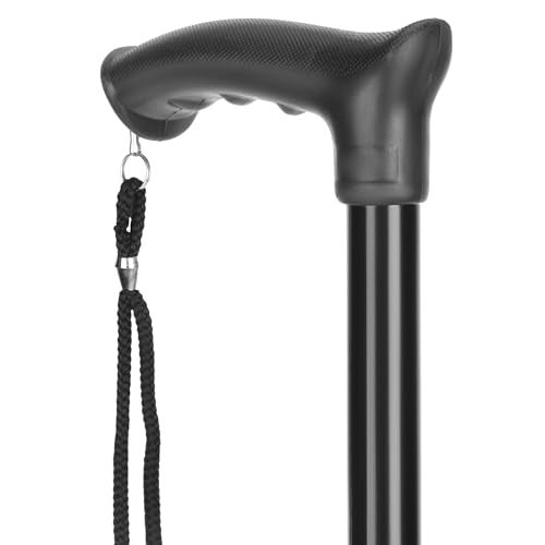 Dr. TORSO Walking Stick with Self Standing Base and Adjustable Height, Mild-Steel Body for Men/Women, Patients, Old People (Black) - Image 2