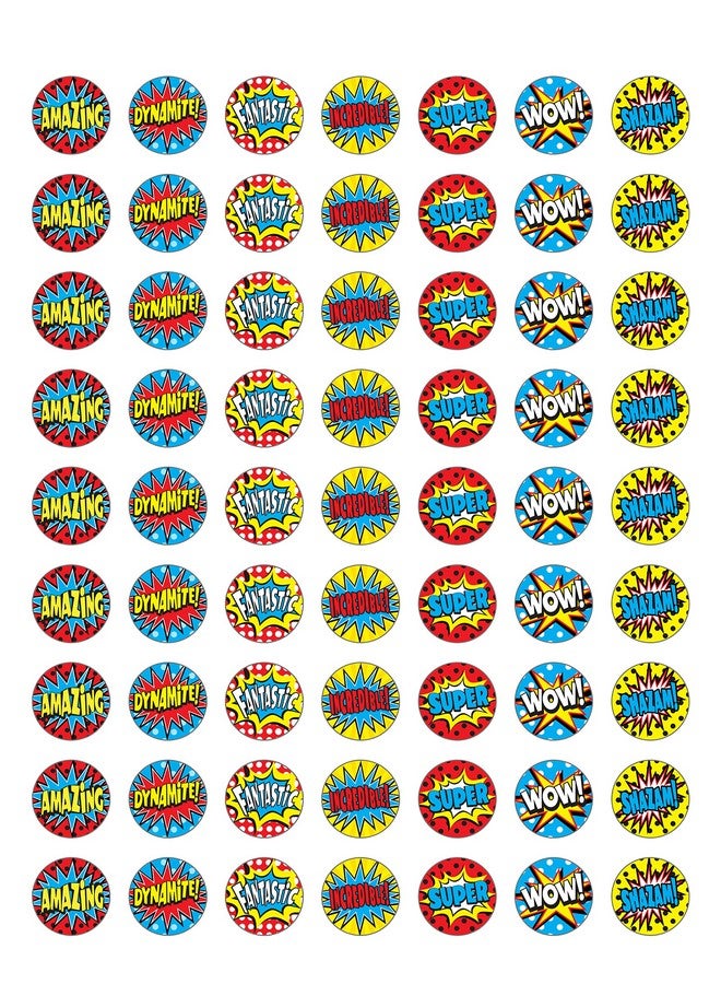 Teacher Created Resources ® Superhero Mini Stickers 378 Pieces - Image 1