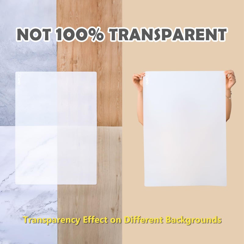 SAPID Extra Large Silicone Mat 36" x 24" Place Mats, Heat Resistant Mat for Kitchen Countertop Protector, Thick Placemats Silicone Mats for Kitchen Counter Mat Dining Table Mat, White Translucent, Sapid - Image 3