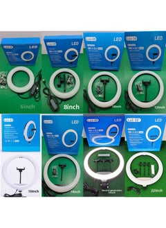 General Live Light Fill Light 10 Inch 12 Inch 13 Inch 14 Inch 18 Inch 22 Inch Three-color Ring Light Selfie Beauty Light-Specifications:22 Inch Knob (conventional Three Colors)  - Image 1