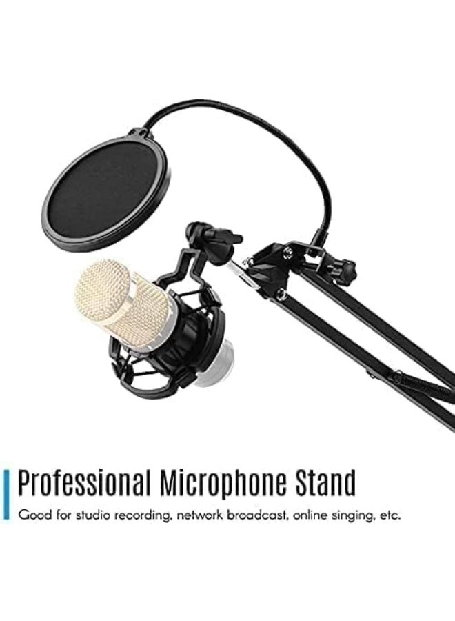JZS Microphone Arm Stand, Adjustable Mic Boom, Mic Suspension Scissor Boom with Mic Clip, Boom Arm Microphone Mic Stand for Voice-over, Gaming, Recording, Studio, Home Office - Image 5