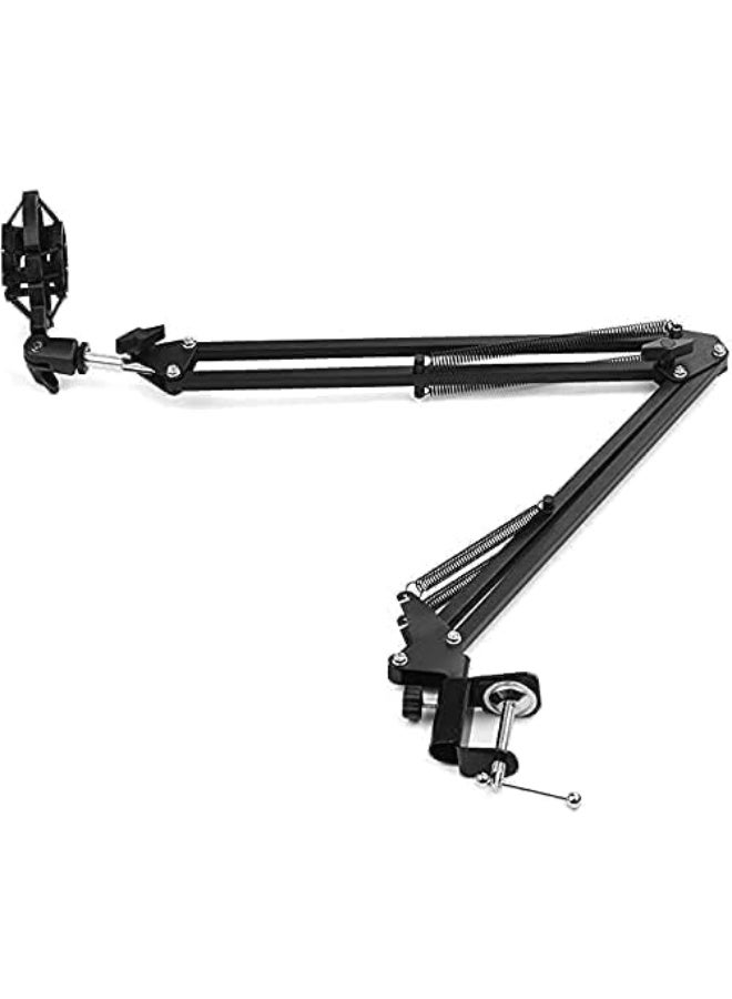 JZS Microphone Arm Stand, Adjustable Mic Boom, Mic Suspension Scissor Boom with Mic Clip, Boom Arm Microphone Mic Stand for Voice-over, Gaming, Recording, Studio, Home Office - Image 2