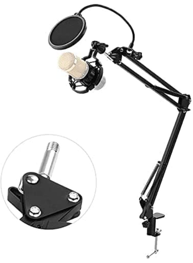 JZS Microphone Arm Stand, Adjustable Mic Boom, Mic Suspension Scissor Boom with Mic Clip, Boom Arm Microphone Mic Stand for Voice-over, Gaming, Recording, Studio, Home Office - Image 3