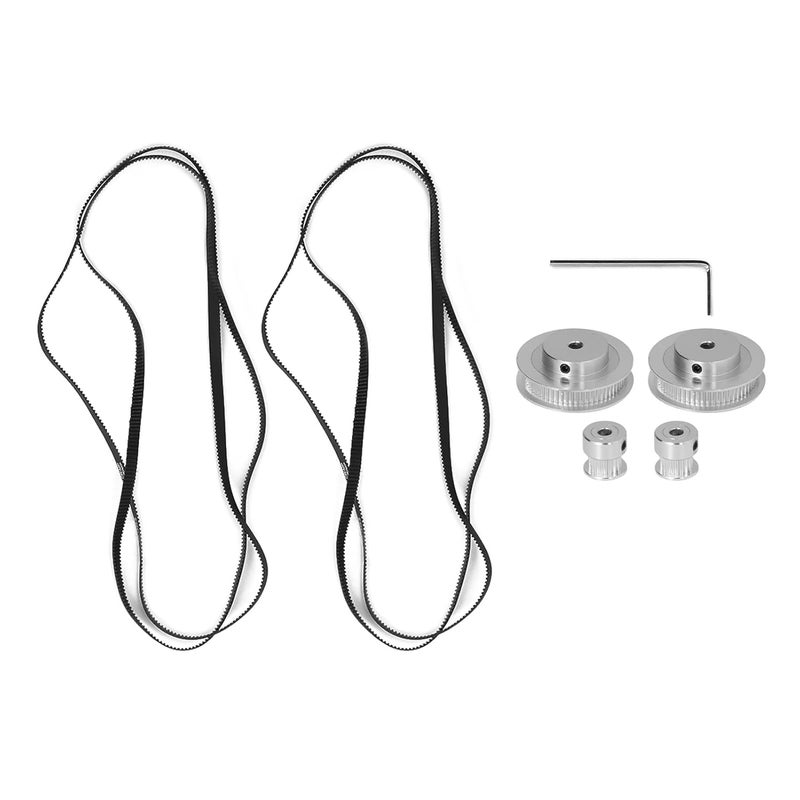 مجموعة بكرات توقيت من سبائك الألومنيوم 20 سن 5 مم 60 سن 8 مم مع حزام مطاطي لطابعة ثلاثية الأبعاد وآلة CNC - Image 2