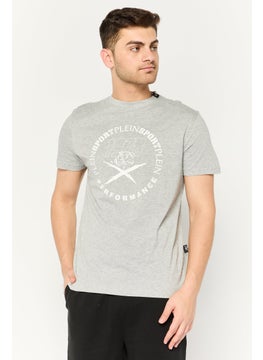 Plein Sport Men Sportswear Fit Short Sleeves Outdoor T-Shirt, Grey  - Image 1